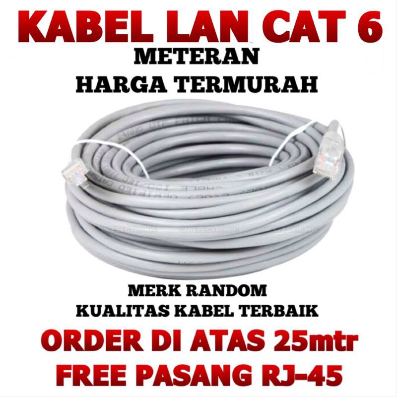 KABEL LAN UTP CAT 6 GIGABIT MERK VARRO METERAN HARGA TERMURAH