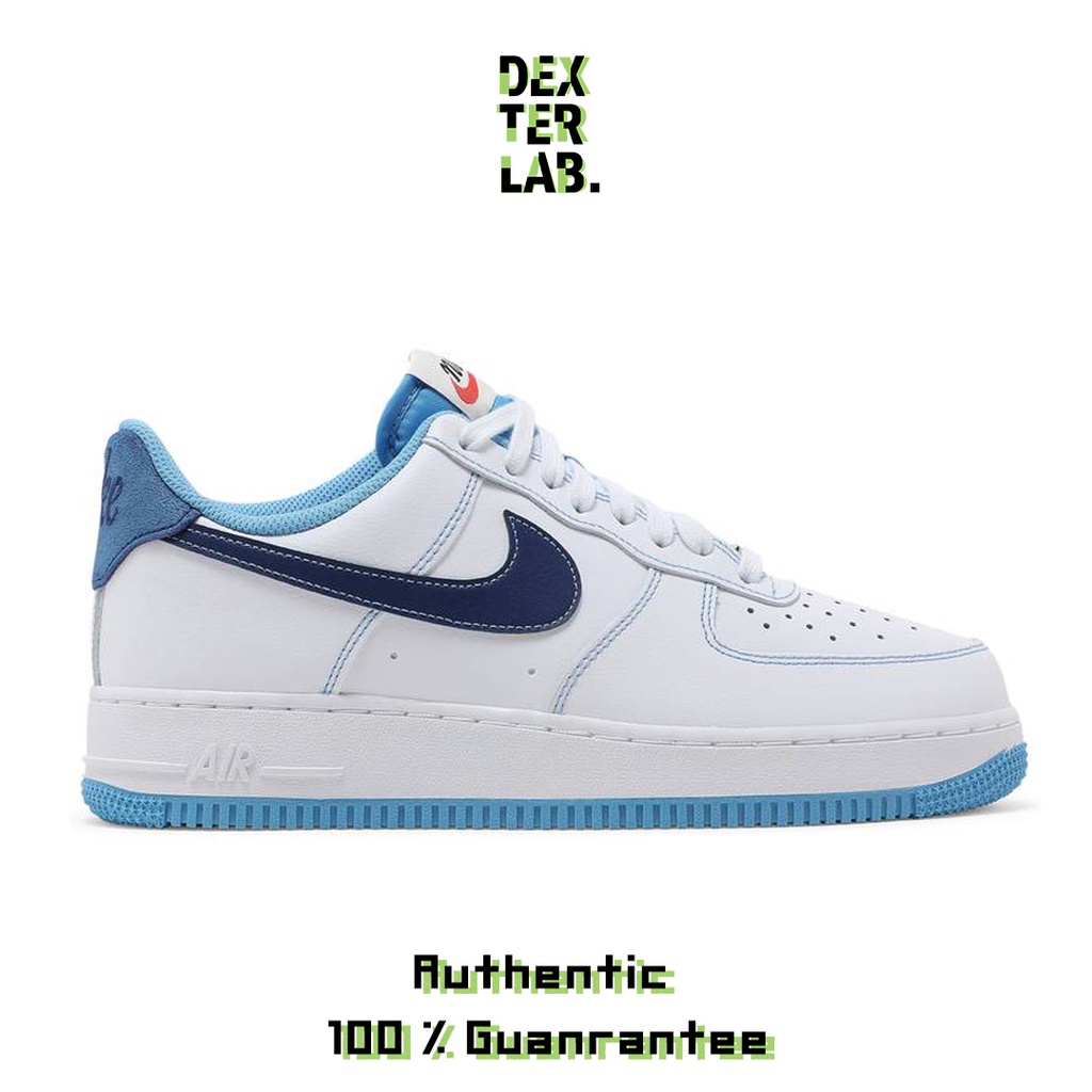 NIKE AIR FORCE 1 07 - WHITE / DEEP ROYAL BLUE - UNIVERSITY BLUE