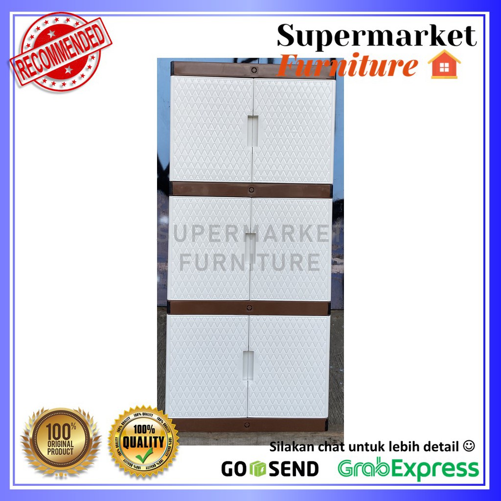 LEMARI PLASTIK RENATA MINI 3SUSUN / LEMARI PLASTIK SERBA GUNA 3SUSUN