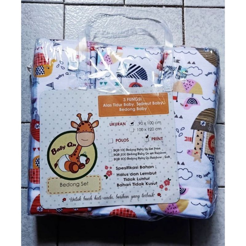 Bedong bayi halus isi 3pcs full print / bedong kain / bedong kain bayi 100×90cm