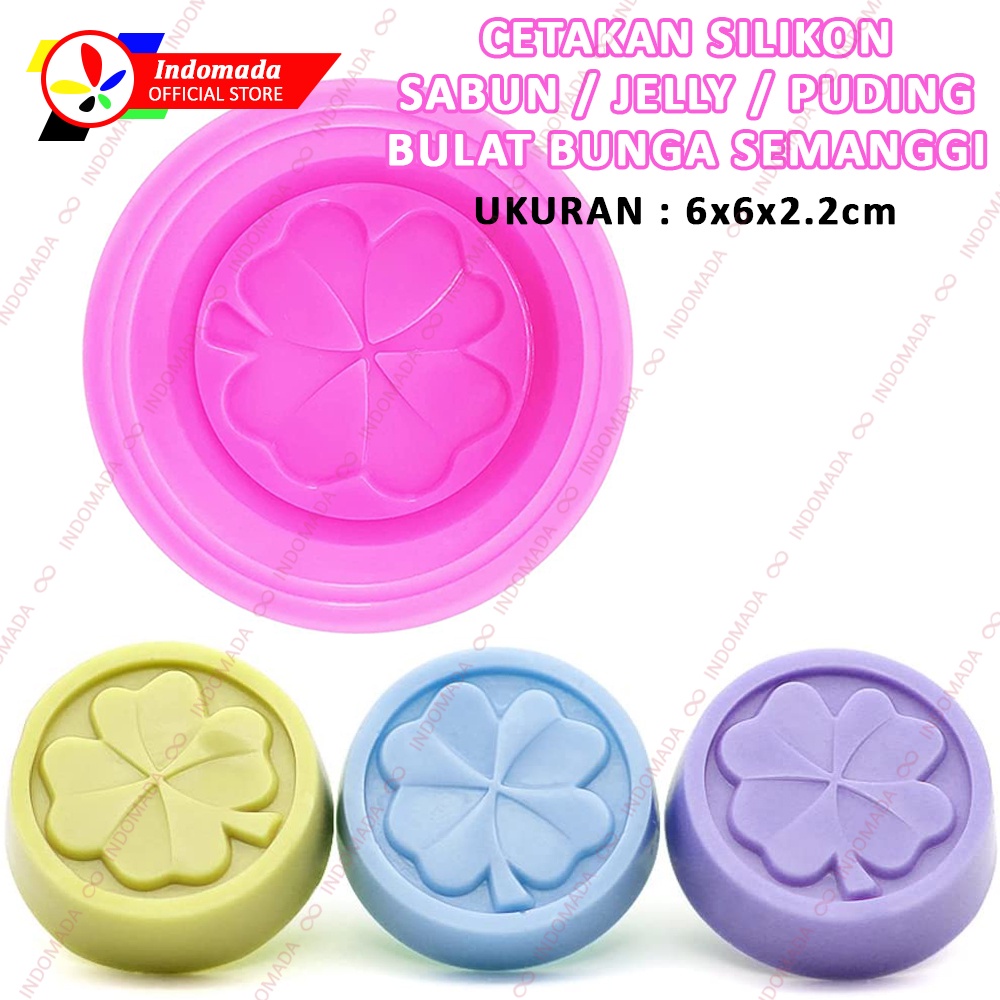 Indomada Cetakan Silikon Sabun Bulat Bunga Semanggi Kue Puding Jelly Pohon DIY Soap Mold Cake Puddin