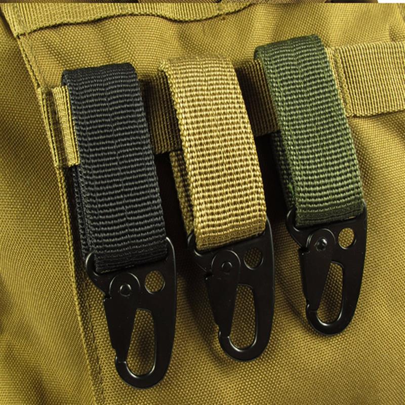 【COD】Quickdraw Carabiner Tactical Military Nylon Belt` Aluminium Alloy` Karabiner Klip Kew` Gantungan Kunci` Keychain Lock Buckle