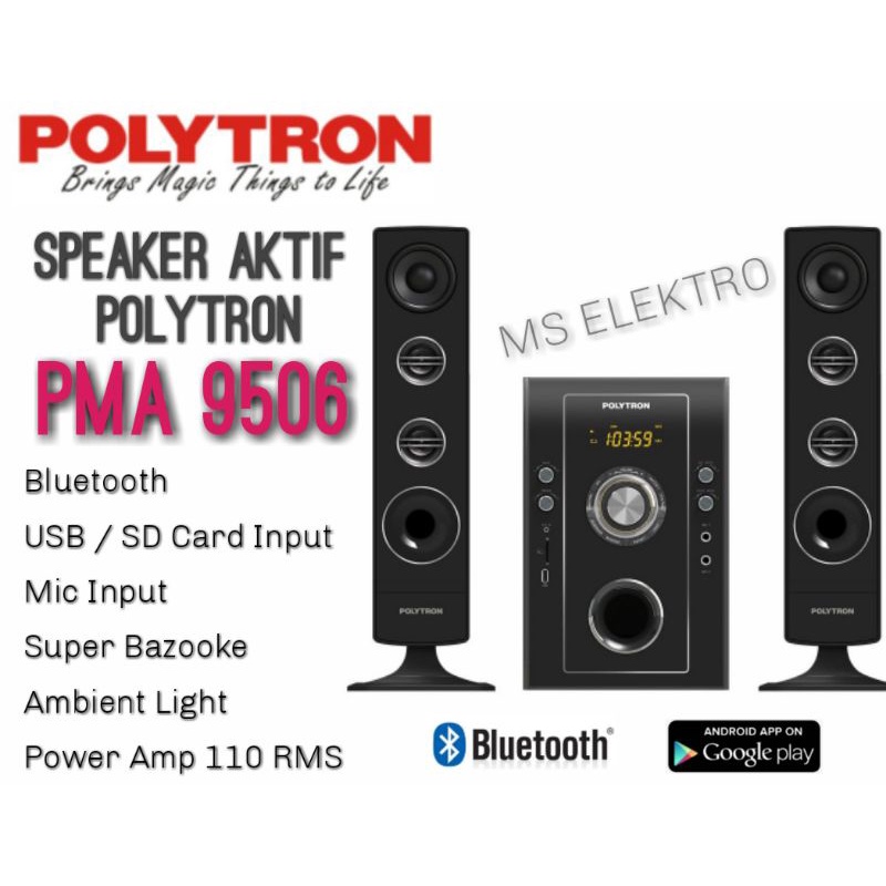 Speaker Aktif Polytron Bluetooth Usb Multimedia PMA 9507 9506 9505 9503 9501 9311 9310 9300-9506