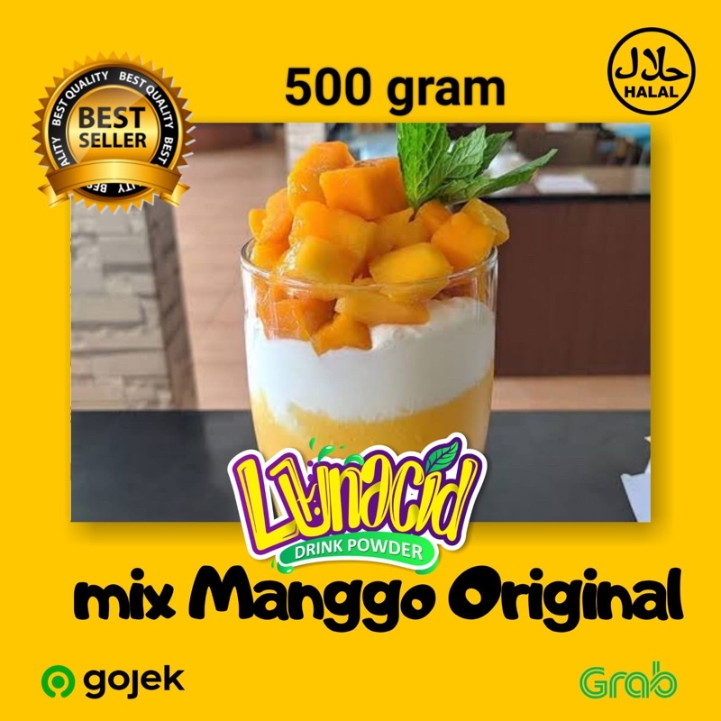 

serbuk minuman rasa manggo/powder drink manggo/bubuk minuman rasa manggo 500 gr