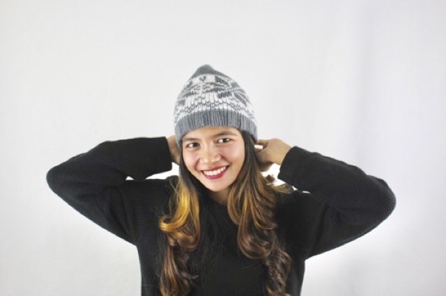 IMPORT Hat Beanie Snow Grey Topi Kupluk Abu Hat Beanie Grey Winter Musim Dingin