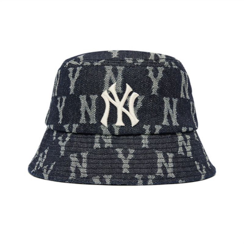 MONOGRAM DENIM BUCKET HAT NEW YORK YANKEES