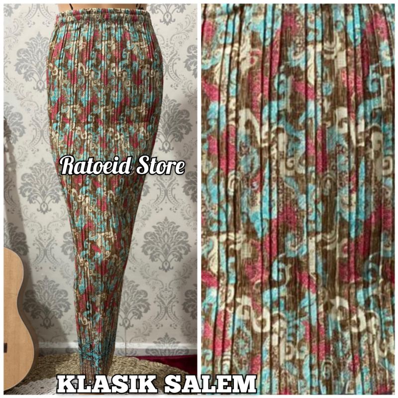 [200 Motif - Part 01] Rok Plisket Batik Panjang / Rok Batik / Rok Kebaya / Rok Wisuda / Bawahan Kebaya / Bawahan Batik / Rok Kondangan / Rok Pengantin / Rok Akad / Rok Lamaran / Rok Span / Rok Prisket Batik Jumbo Batik Production Original By Ratoeid Store-NO.9 Klasik salem