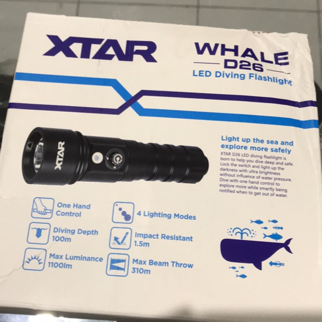 Xtar d26 LED diving ( spearfishing ) flashlight / senter untuk panah ikan