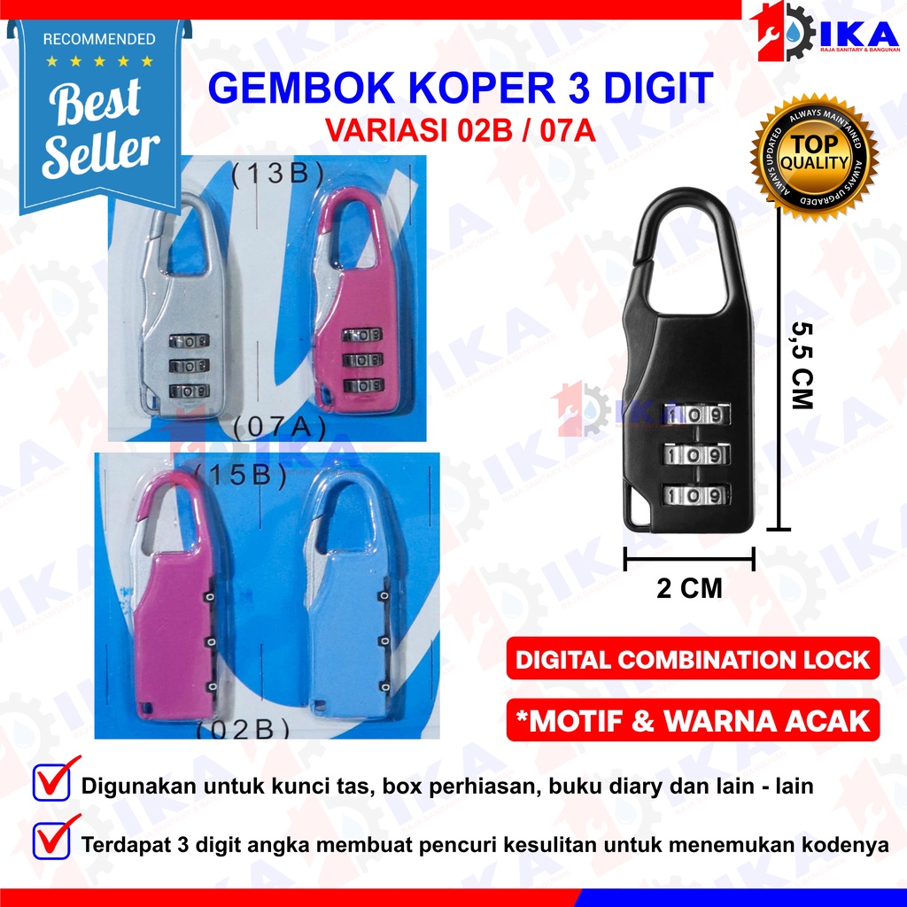 Gembok Koper Besi Mini Angka Kode Password / Kunci Gembok Swiss Kode Numeric Anti Maling Koper Tas Code Angka Password Gembok Nomor Putar 3 Digit / Gembok Mini Tas Koper