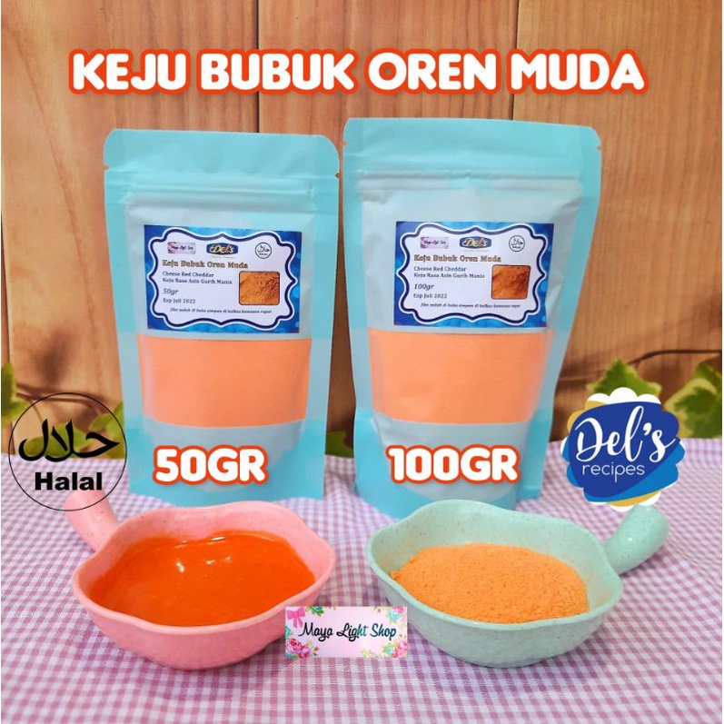 Keju bubuk 50gr 100gr bumbu tabur keju cheese powder red cheddar dels mirip kerry cheztone saus keju bumbu tabur asin