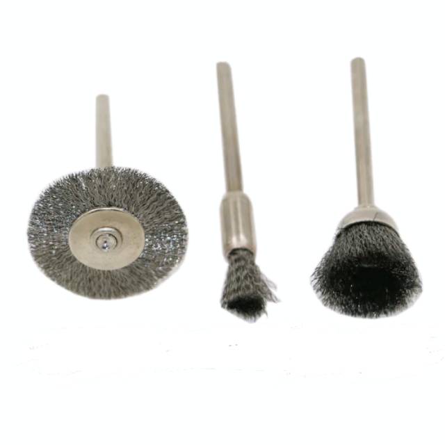 Set 3 pcs mata bor poles sikat kawat gerinda dremel bor mini drill tuner
