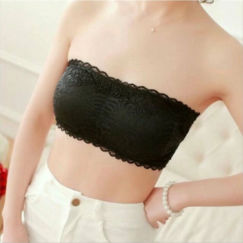 strapless bra / kemben tanpa kawat / lace bra / kemben brokat