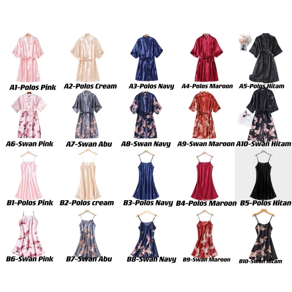 Utama Jakarta Baru - Baju Tidur Kimono Wanita/Baju Tidur Pengantin/Baju Tidur Satin