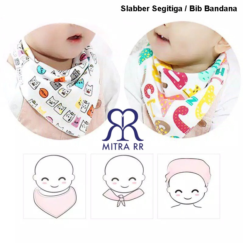 Celemek Bayi Segitiga / Slabber Segitiga / Bib Bandana Bayi Tadah Liur