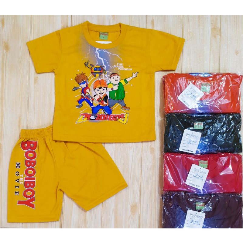 SETELAN BOBOIBOY PREMIUM-SUPERHERO-BAJU ANAK RIKO POP IT/promo-Boboiboy warna