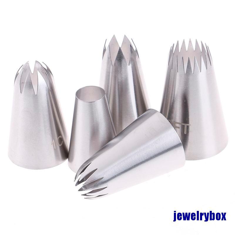 5 Pcs Alat Nozzle Icing Piping Ukuran Besar Gaya Rusia Untuk Dekorasi Kue