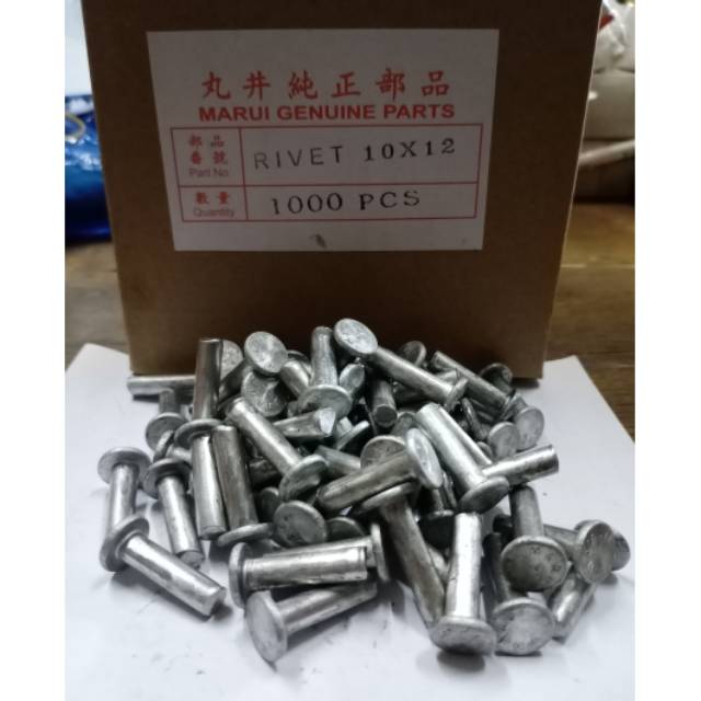 1 Bh Paku Rivet 10x12 Mobil FUSO Merek Marui Genuine Parts Ukuran 11mm X 24mm