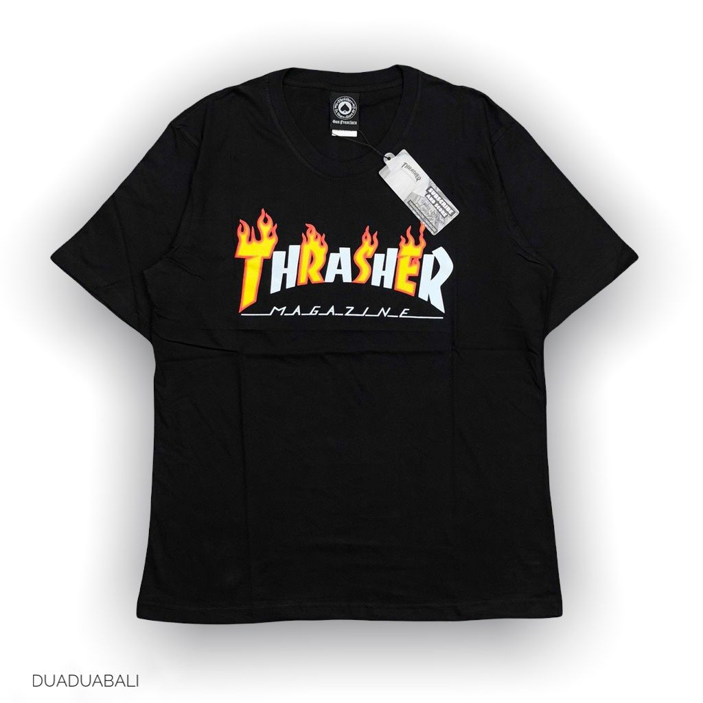 T-SHIRT KAOS THRASHER BLACK AUTHENTIC ORIGINAL BESTSELLER KAOS DISTRO KAOS PREMIUM DUADUABALI