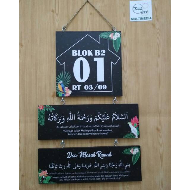 Nomor rumah hiasan dinding shabby