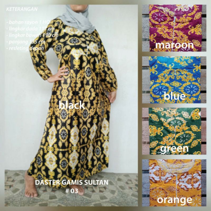 Daster lengan panjang gamis sultan 03 muslim rayon adem murah nyaman dipakai