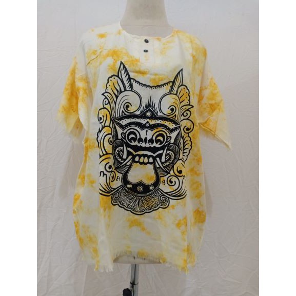 KAOS BARONG BALI DEWASA L &amp; XL TYE DYE MURAH HIGH QUALITY | BAJU BARONG BALI DEWASA PUTIH L &amp; XL