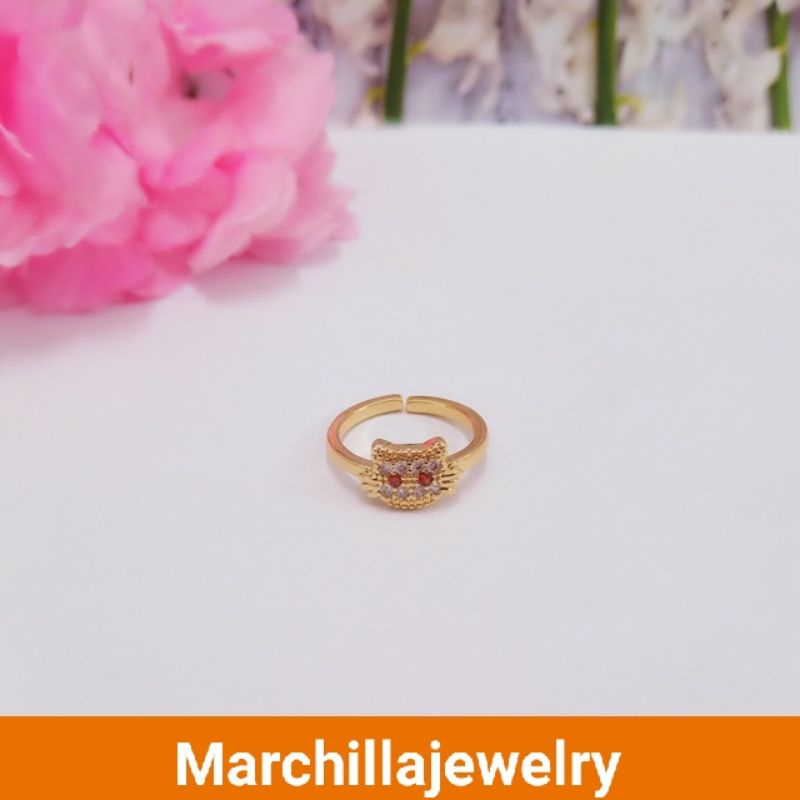 Cincin anak lapis emas model hello kitty