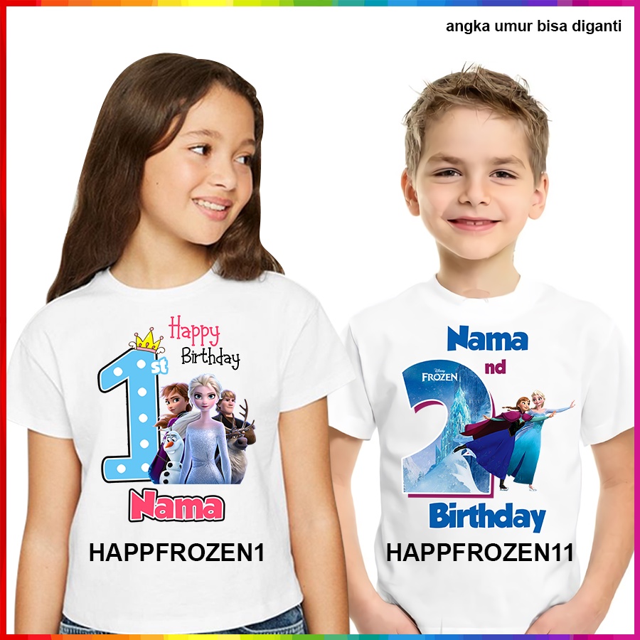 Baju Kaos ANAK DAN DEWASA FROZEN COUPLE (FREE NAMA)