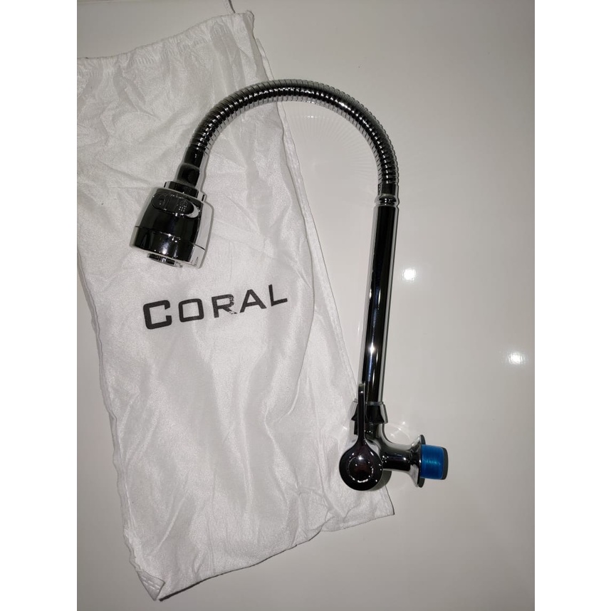 Coral Kran Dapur Flexible Tembok Bak Cuci Piring Model Bulat Babet
