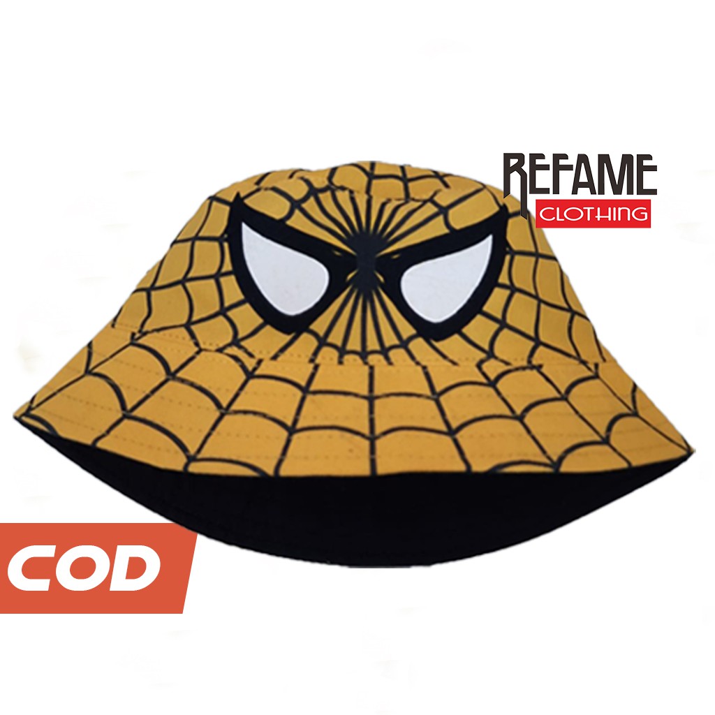 Topi Bucket Anak Bucket Hat Anak Laki Laki Perempuan Karakter Gambar Spiderman Bordir Sablon