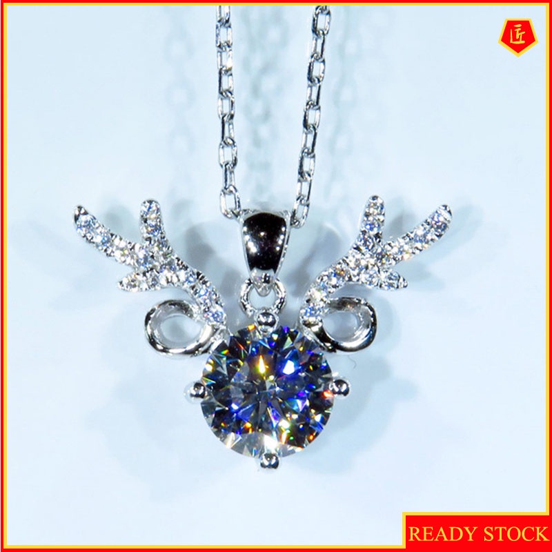 [Ready Stock]Pt950 Platinum Necklace Inlaid Zircon Pendant Affordable Luxury Fashion