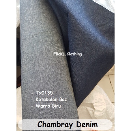 Bahan Kain Jeans Denim 4.5oz Katun Denim 3.5oz Chambray 4.5oz Chambray 3.5oz Denim 8oz Jeans 8oz Chambray 8oz Paris Helium Tx0135