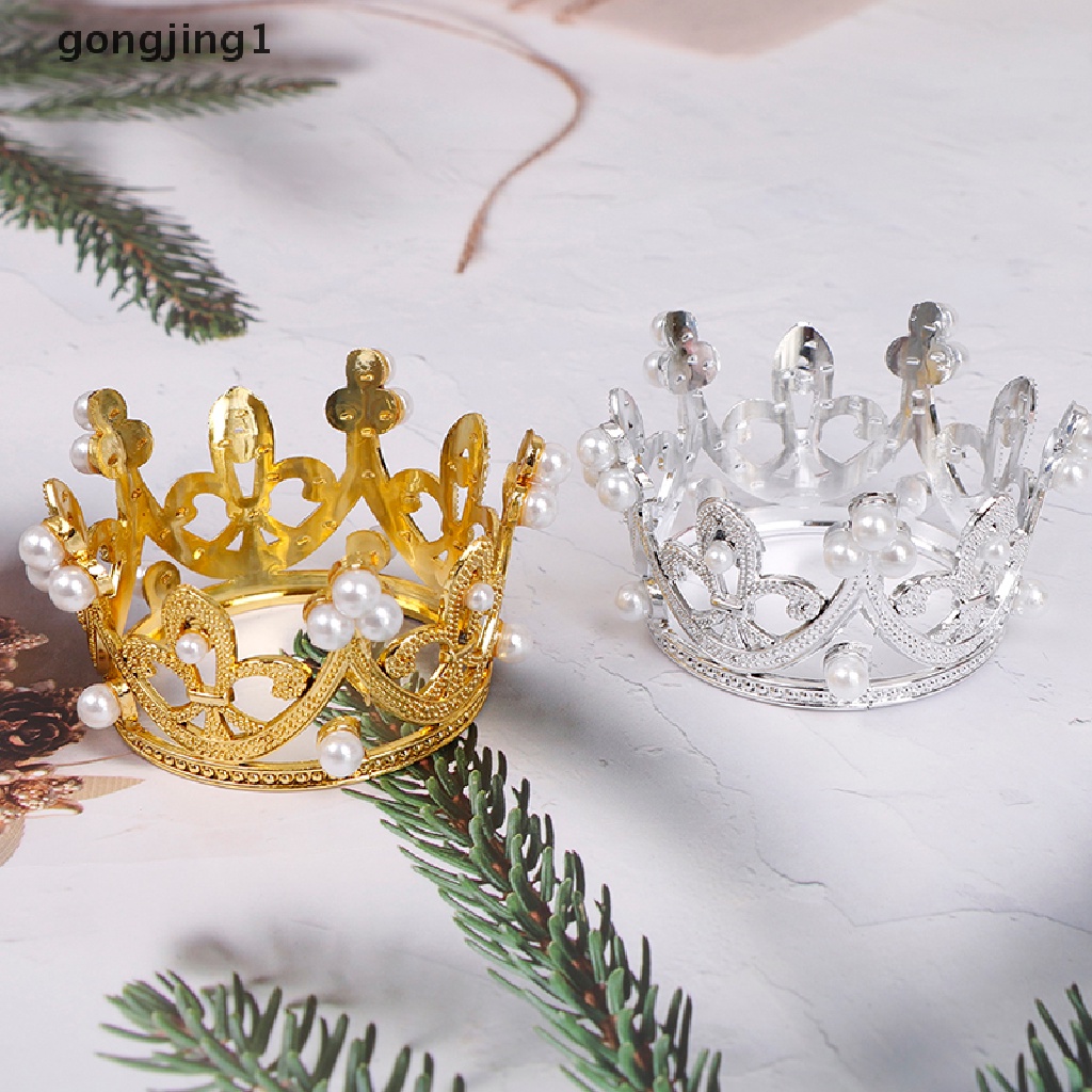 1pc Mahkota Tiara Mini Hias Kristal Mutiara Untuk Ornamen Rambut Anak