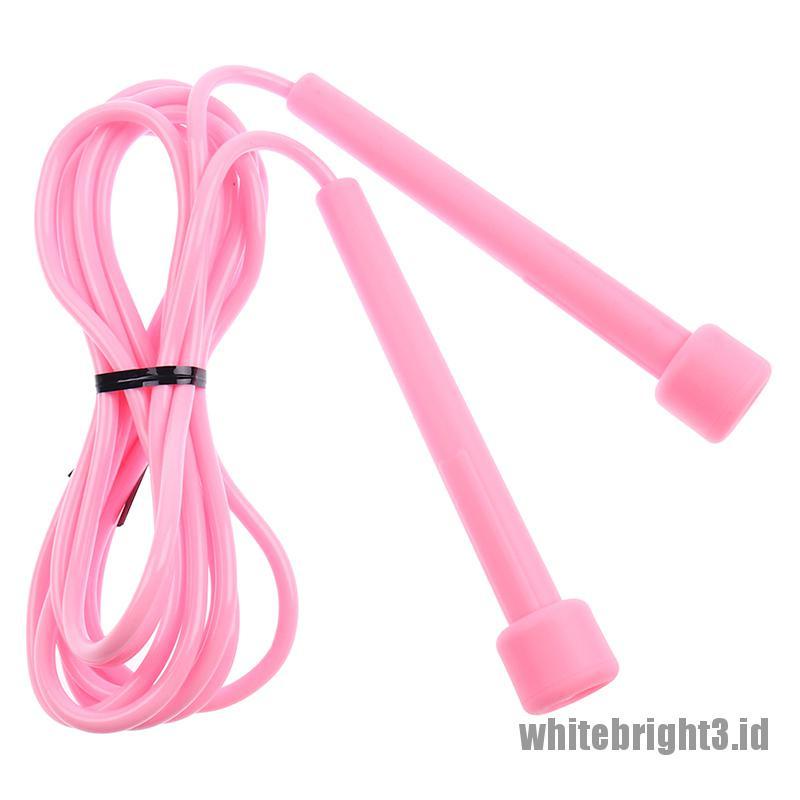 1pc Tali Skipping Adjustable Bahan Pvc Warna Putih Untuk Anak