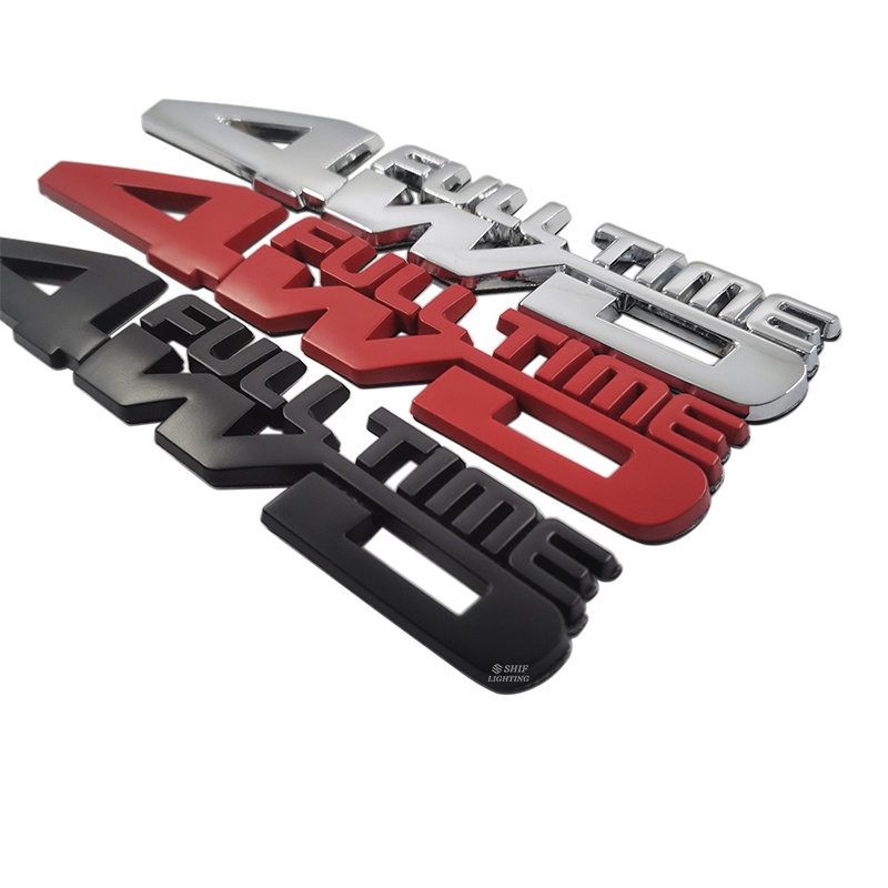 1pc Stiker Emblem Logo 4WD FULL TIME Bahan Metal Untuk Dekorasi Mobil