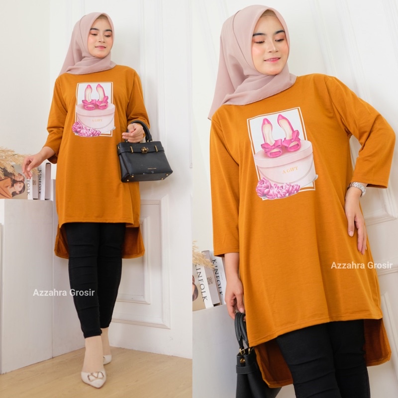 Gift Tunik - Tunik Jumbo Babyterry Spandex Print DTS LD110 Oversize Tangan 7/8 / 366-6933