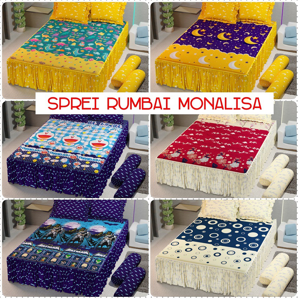 SPREI RUMBAI MONALISA BATMAN, DORAEMON, KARAKTER, LUCU 180X200, 160X200