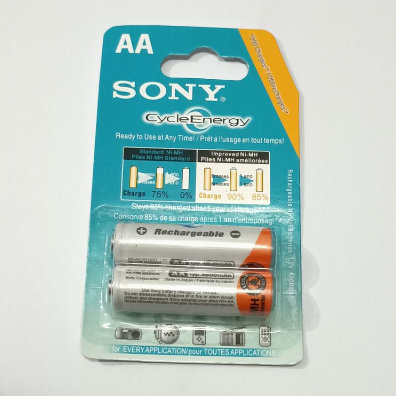 batre Sony AA 4600mAh batre cas batre isi ulang A2  batere Sony isi 2 biji dan isi 4 biji sony cas