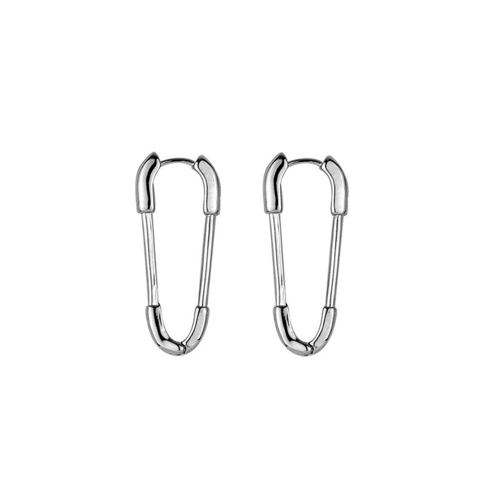 Needway   Wanita Anting Minoritas Street Wear Pesta Desain Fashion Warna Solid Lady Pin Ear Buckle