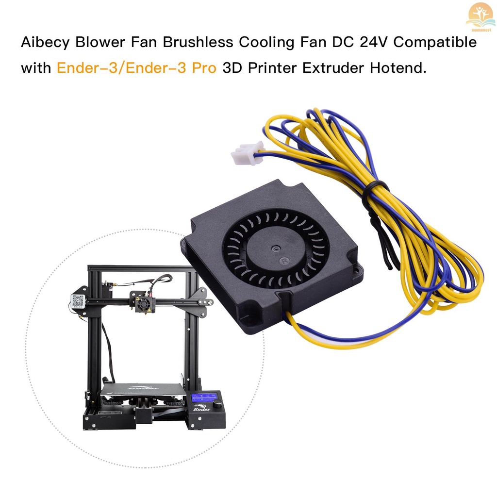 2pcs Blower Fan Brushless Cooling Fan 40*40*10mm DC 24V Compatible with Ender-3/Ender-3 Pro 3D Printer Extruder Hotend