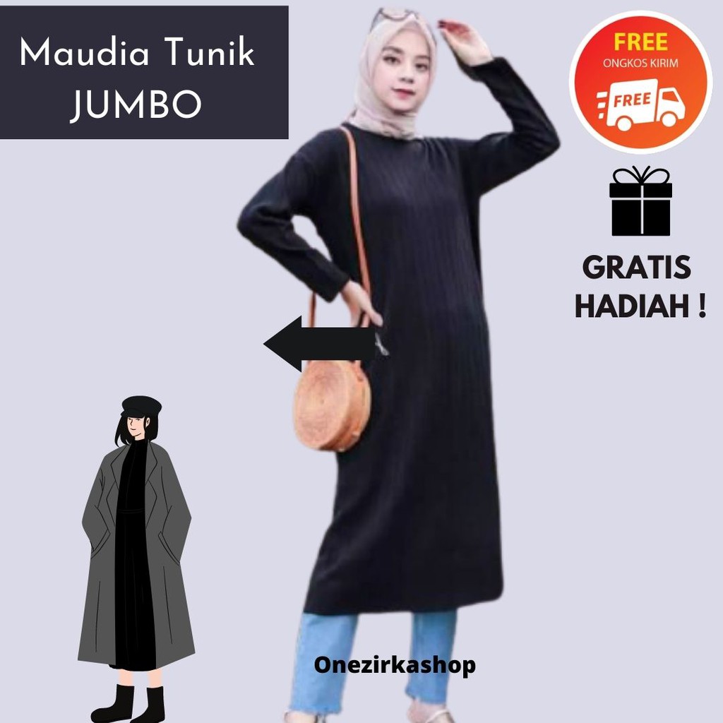 MAUDIA TUNIK RAJUT KEKINIAN PAKAIAN WANITA HIJABERS FASHION KOREAN STYLE