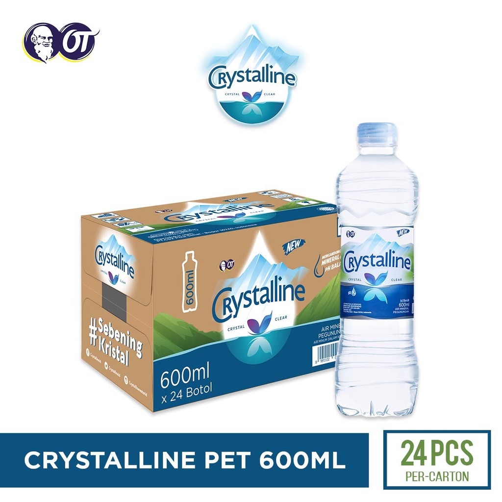 

Crystalline Air Mineral Gelas 600 ml Isi 24 Pcs - 1 Karton