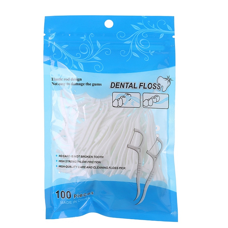 COD 100pc/Set Dental Floss Benang Tusuk Gigi isi  Higienis biru coolcolor