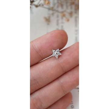 Anting Satuan Piercing Helix Flower Silver