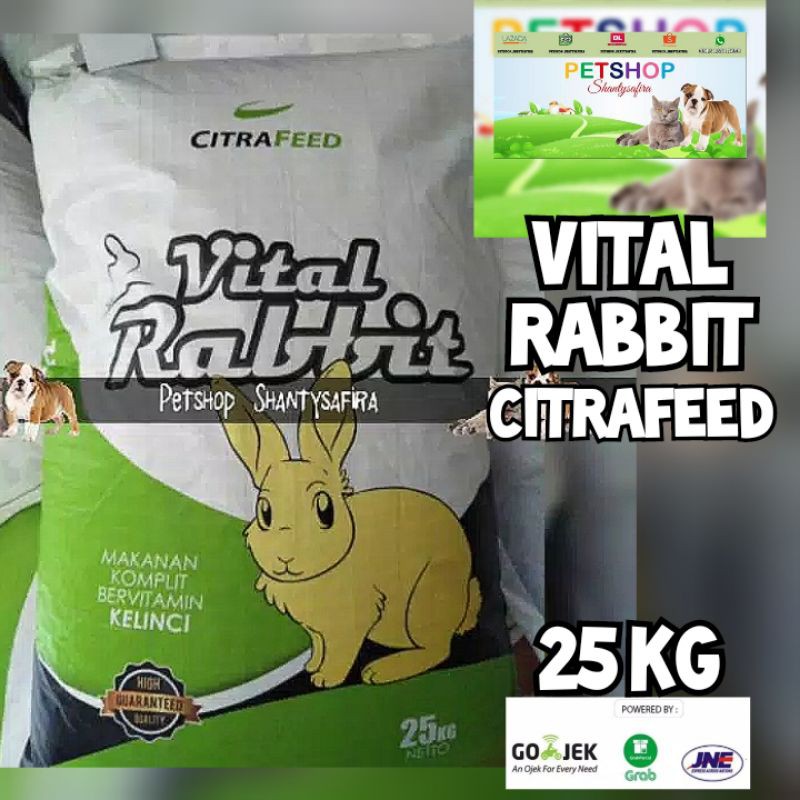 MAKANAN KELINCI VITAL RABBIT / CITRA FEED / FOOD RABBIT 25KG / 25 KG KHUSUS GRAB GOJEK