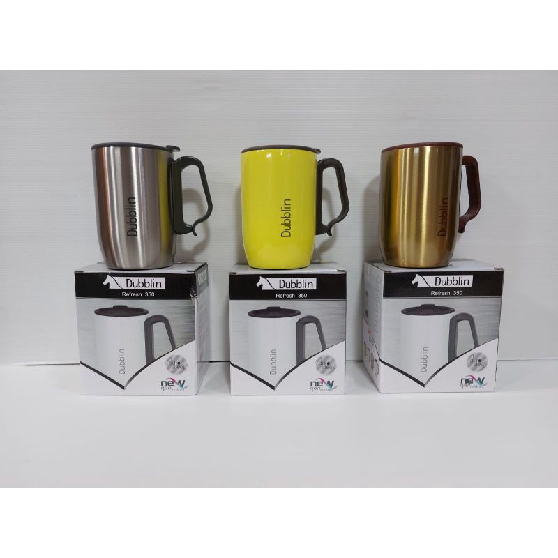 Dubblin Refresh Mug Combo Set 350 Ml Mug Gelas Cangkir Tahan Panas Dublin 350 Ml Cangkir Mug Kopi Teh Stainless Stell Tahan Dingin Dublin Termos Botol 350 Ml