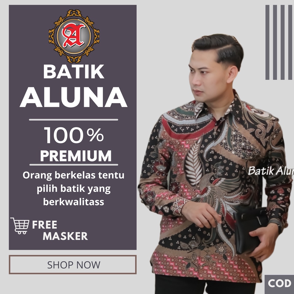 Batik Kondangan Pria Lengan Panjang Mewah Batik Berkualitas Premium Furing Moderen Batik aluna RRJ 0