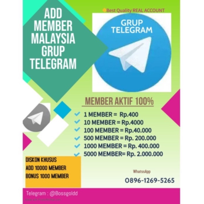 Add Member Telegram Malaysia dan Luar Negeri Termurah dan Berkualitas 100% Real Aktif