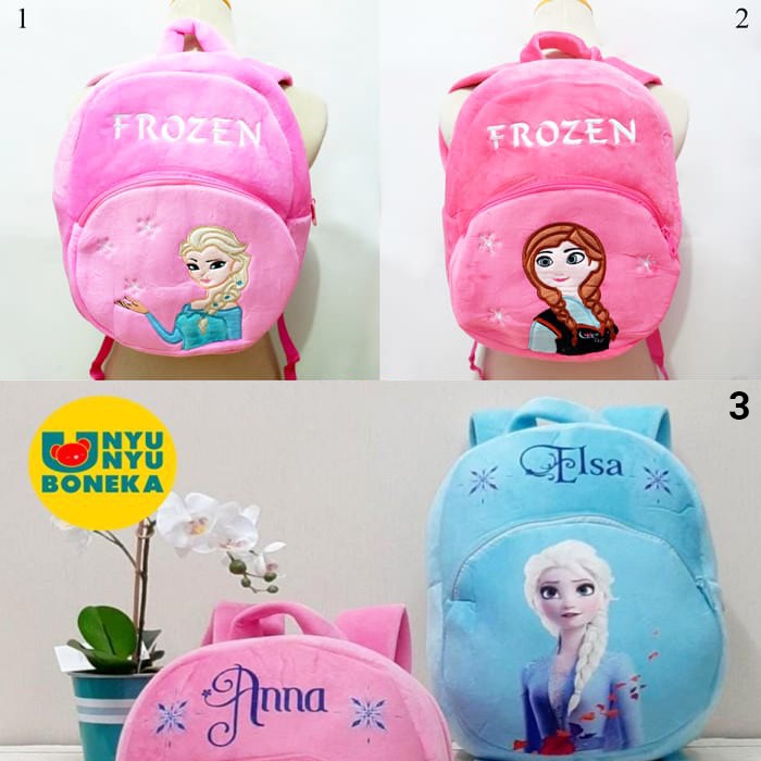 Tas Ransel L untuk sekolah SD TK SMP SMA boneka elsa anna olaf frozen natal