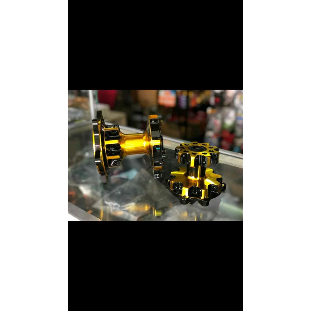 Tromol Set Honda CRF 150 Hole 36H 32H CNC Emas Hitam