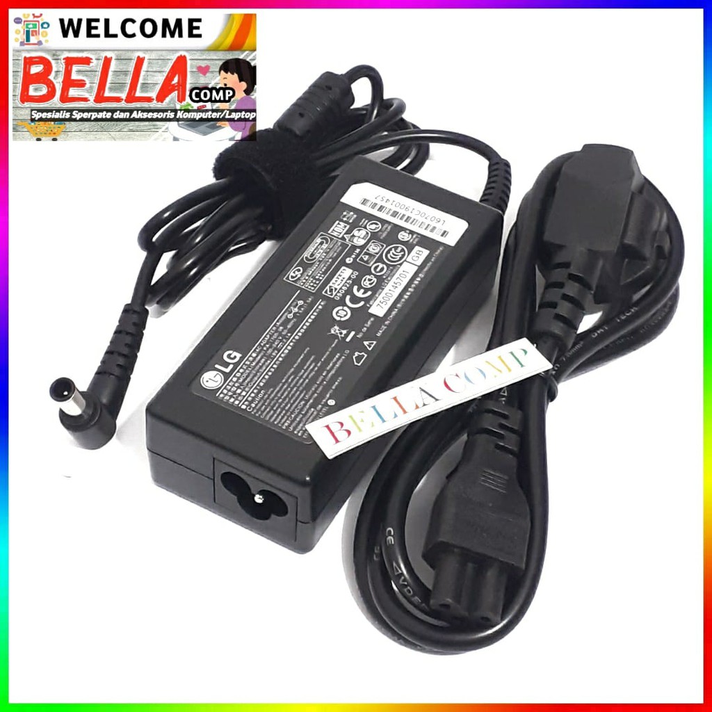 Adaptor LED LG Monitor/charger TV LG 19V 1.7A 65W bonus kabel power Original-19V 2.1A /1.6A/1.7A untuk LG Monitor LCD TV AC Adaptor Charger LG 32LH510 LCAP21C LCAP25B ADS-45SN-19-3 E225e1s E2251T E2051S